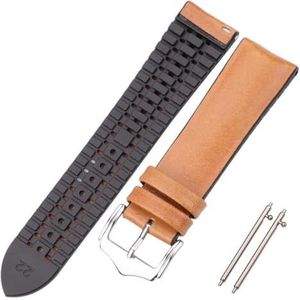 Snelle vervanging van rubber Lederen band Echt lederen horlogeband Heren Dames Rubber Siliconen Waterdicht Ademend Horlogeband Gesp Klokaccessoires(Yellow,18mm)