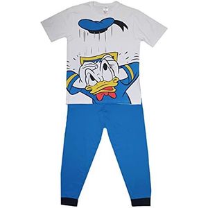 Donald Duck Pyjama Karakter Nachtkleding Korte Mouwen Top & Broekje, Maat Small - X-Large, Donald Duck Blauw, M