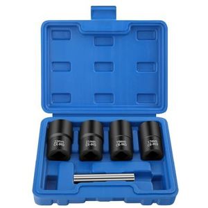 Hanzete 5 Stks Gestripte Moer Remover Moer Extractor Socket Set 1/2"" Extractie Socket Kit voor Easy Out Verroeste Afgeronde Beschadigde Moeren Sockets en Bouten