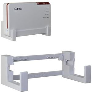 EasyClick wandhouder voor AVM Fritz!Box 5690 Pro, ook als plafondbeugel, veilig vastklikken, in elke richting monteerbaar, inclusief montagemateriaal.
