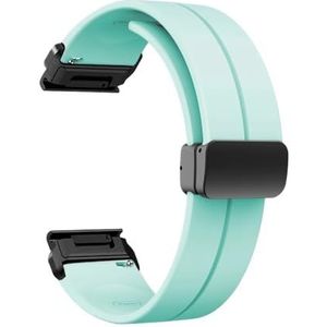 Siliconen Vouwgesp fit for Garmin Forerunner 955 935 745 945 LTE S62 S60/instinct 2 45mm Band Armband Polsband (Color : Light Green, Size : Descent MK2i MK2)