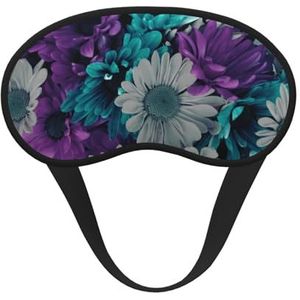 FZGGWYHL Paars en Teal Bloemen Gedrukt Verduisterend Slaap Masker Aid Oogmasker Reizen Slaap Oogmasker