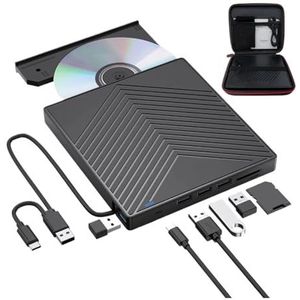 Externe Dvd/cd-speler For Laptop Met Draagtas, 7-in-1 USB 3.0 Ultradunne Draagbare Speler En Brander, Dvd/cd/vcd Gebruiksvriendelijk