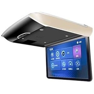 Automatische opvouwbare automonitor 17,3 inch IPS-scherm Elektrisch opvouwbare auto-videospeler Plafond-tv Dakmontage Display USB FM Achterbankmonitor(17.3 inch Beige)