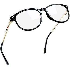 Joopin Computerbril Blauwe Licht Bril Heren Dames Werk Gaming TV Bril Vermindert de Belasting van de ogen (Zwart)