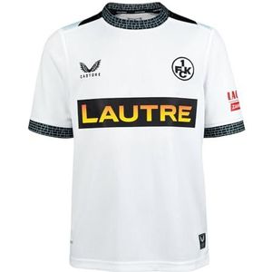 Castore 1. FC Kaiserslautern shirt uitwedstrijden 2025/2026 Kids Wit Witblauw-zwart, S (134cm) kinderen