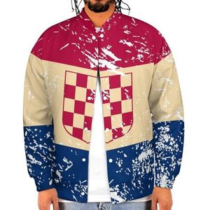Kroatië Retro Vlag Grappige Mannen Baseball Jacket Gedrukt Jas Zachte Sweatshirt Voor Lente Herfst