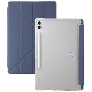 Multi-vouwbare standaard magnetische smart tablethoes geschikt for Samsung Galaxy Tab S9 FE S9FE 5G hoes doorzichtige achterkant(Dark Green,Tab S9 FE(10.9 inch))