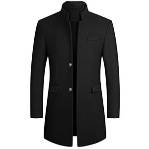 Heren overjassen, Mens Peacoat, Winter jas, wollen jas, heren jassen en jassen, Abrigos Hombre Invierno, Zwart, L