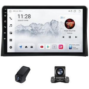 Android 14 Autoradio geldt voor Volkswagen Multivan T5 2003-2015 Autoradio 2 Din Draadloze Carplay Android Auto 9 Inch Touchscreen met GPS-navigatie WiFi FM-radio Camera(X2)