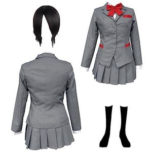 MANMICOS Amerikaanse maat Anime Kuchiki Rukia Cosplay Kostuum Vrouwen Winter School Uniform Pak (3X-Large)
