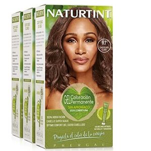 Naturtint Biobased | Ammoniakvrije kleuring | 100% grijsdekking | Plantaardige ingrediënten | Natuurlijke en langhoudende kleur |6.7 Licht Chocola | Pak van 3