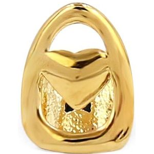 Hippe single top grills voor mannen en vrouwen in zilver of goud met hol hart en kruis design