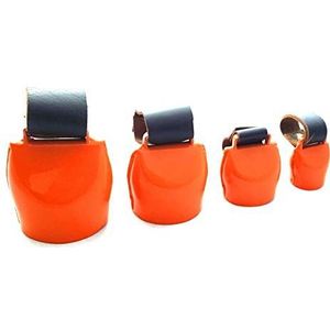 starlingukpk Kwaliteit Vintage Zwitserse Koe Bell Geit Bell met Lederen Handvat, Medium, Verbrand Oranje