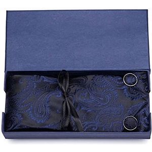 Cadeaus for MannenGift Box Stropdas Set Manchetknopen met Geschenkdoos Jacquard Geweven Stropdassen Set for Mannen Bruiloft