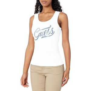 GUESS Women's Logo Tank Top, Pure White