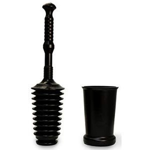 Master Plunger MP500-3TB Heavy Duty Badkamer Toilet Plunger Kit met Hoge Emmer. Uitgerust met Air Release Valve, Zwart