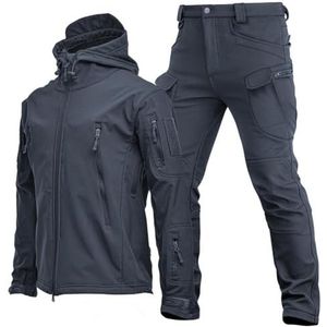 SAYEYBU Men's Outdoor Tracksuit, Waterproof Jacket and Trouser Suit Set Rainsuit Wind Resistant Lightweight & Breathable Rain Coat for Riding Hiking Fishing Camping,Grijs,L