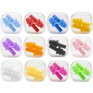 12 Paar Spiraalvormige Siliconen Oordoppen, Zacht En Comfortabel, Geluidsreducerende, Herbruikbare, Multifunctionele Slapende Oordoppen, Kunnen Worden Gebruikt Voor Zwemmen En Baden.