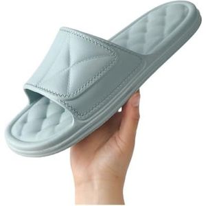 Dia's, Dames Zomer Thuis Binnen Comfortabele Badslippers,voor dames en heren(Gray Green,45 EU)