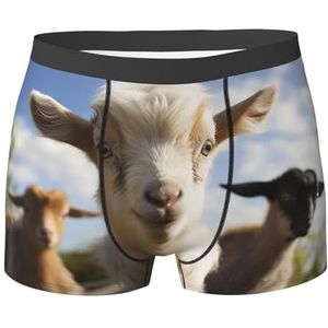 GDSHJKLW Heren ondergoed boxerslips zachte stretch boxer slips ademende schattige geit boxers met contour zakje, Zwart, S-3XL