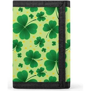 St. Patrick's Day Shamrocks Clover Casual Heren Credit Card Houder Portefeuilles voor Vrouwen Slanke Duurzame Portemonnee met ID Venster