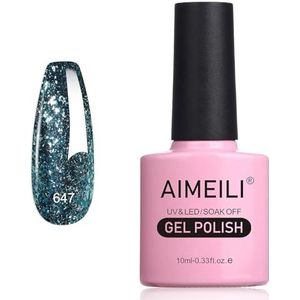 AIMEILI Semi-Permanente Gel Nagellak Soak Off UV LED Glitter Klassieke Herfst & Winter Kleur Nagellak 10ML 647