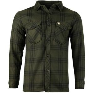 JACK PYKE Polar Fleece Shirt met Lange Mouwen Groen Geruit, Groen, M