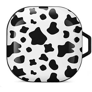 Koe print oordopjes hoesje compatibel met Samsung hard shell beschermhoes zwart-stijl