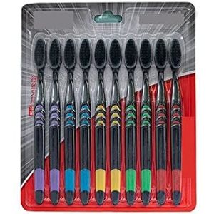 10 tandenborstels volwassen bamboe houtskool huishoudelijke tandenborstel familie tandenborstel voor mannen en vrouwen (kleur: 10 stuks -02)