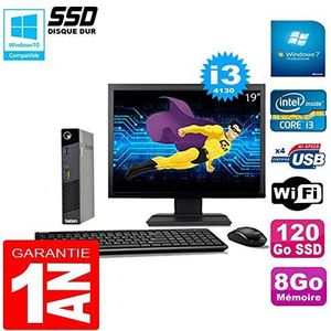 Lenovo Ultra Mini PC M73 USFF Tiny I3-4130 8 GB 120 GB SSD WiFi W7 Display 19 inch (gereviseerd)