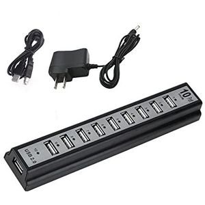 SaiDian 1Pcs 10 Poort USB2.0 Externe Hub Met Power Adapter Hoge Snelheid Expander Multi-Interface USB Hub