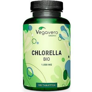 Vegavero biologische CHLORELLA tabletten | 1000 mg chlorella bio tabletten | Zonder toevoegingen | Vegan