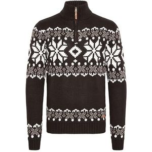 !Solid Trui 'Norwin'  bruin / grijs / zwart / wit