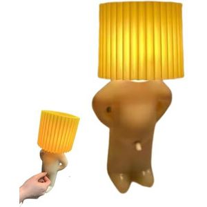 BTYYIHEX Een beetje verlegen man creatieve lamp, nachtkastje nachtlampje, ondeugende jongen nachtlampje, woondecoratie mooi cadeau voor vrouwen mannen (geel)