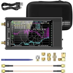 4,3 Inch Antenne-analysator 10k-1,5GHz SWR-meter VHF UHF-netwerkanalysator HW3.2 IPS LCD + Metalen Behuizing
