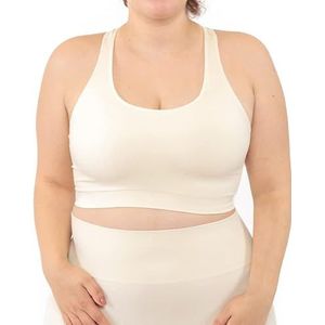 Leela Lab Sportbeha voor dames, in grote maten, comfortabel en veelzijdig, gegarandeerd grip zonder te knellen, gemaakt met naadloze technologie, made in Italy, Roze Poeder, XXL grote maten