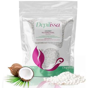 Depilissa Kokosnootwas, multidirectionele hypoallergene waxparels voor ontharing, gezicht, wenkbrauwen, intieme bikini, ontharing, Braziliaanse waxparels, geschikt voor alle huidtypes, 400 gram