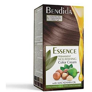 Bendida Permanente Haarkleuring 120 ml met Macadamia-olie en 6% ontwikkelaar | 100% grijsdekking & langdurige glans | Set met pre-color serum, kleurcrème & fixatieconditioner (6.7 chocoladekoffie)