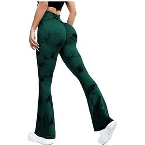 Yogabroek met hoge taille, heuplift en buikverstrakking Fitness hardloopyogabroek for dames, trainingslegging (Color : Green, Size : XL)