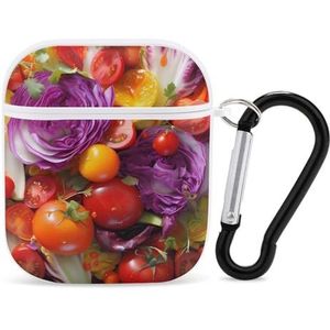 Vegan Verse Salade Leuke Case Voor AirPods 2 & 1 Schokbestendige Beschermende Hoofdtelefoon Gevallen Cover Met Sleutelhanger Voor Mannen Vrouwen
