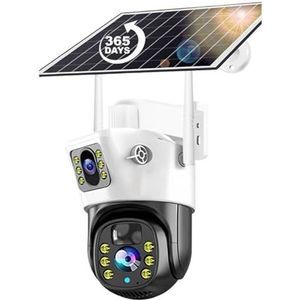 4G Sim-camera op zonne-energie 8MP 4K buiten videocamera met laag vermogen nachtzicht tweeweg audio PIR CCTV IP-camara met zonnepaneel Beveiligingscamera'S Voor Thuis(4MP Add 64GB Card)
