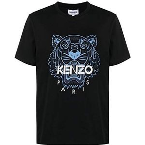 Kenzo T-shirt Tiger voor heren, zwart, tijger, blauw, 100% katoen (maat - maat klein) (S), Le Noir, S