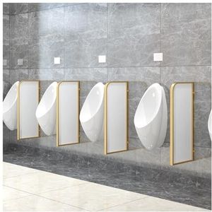 Wandgemonteerd urinoir privacyscherm, schot, urinoirscherm toiletverdeling, heren urinoir scheidingswandscherm Hotelbadkamer urinoirschot, openbare toiletten scheidingsscherm (Size : Gold)