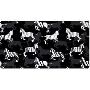 VAPOKF Zwart wit tie-dye gestreepte zebra silhouet keuken mat, antislip wasbaar vloertapijt, absorberende keuken matten loper tapijten voor keuken, hal, wasruimte