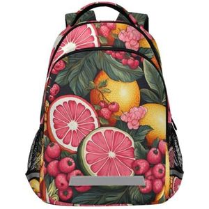 Wzzzsun Retro Jungle Fruit Oranje Rugzak Boekentas Reizen Dagrugzak School Laptop Tas Voor Tieners Jongen Meisje Kids, Leuke mode, 11.6L X 6.9W X 16.7H inch