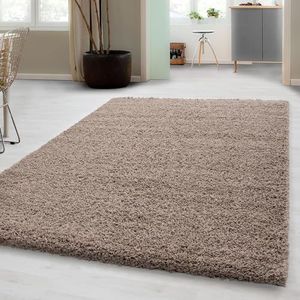 Carpetsale24 Hoogpolig Vloerkleed Beige Effen Tapijt Shaggy Modern Woonkamer Tapijt Slaapkamer, Kinderkamer Trend Soft Fluffy Vloerkleed 240 x 340 cm