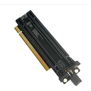 Goufride PCI-E 4.0 X16 1 tot 2 Uitbreidingskaart Gen4 Split Kaart PCIe-Bifurcatie X16 naar X8X8 met 20mm Gespleten Groeven CPU4P (4 Pin)