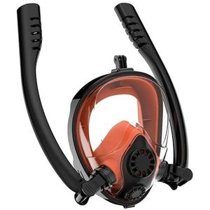 Duikmasker Volledig gezicht zwemsnorkel Waterdicht op camera gemonteerd panoramisch zicht onderwater snorkelmasker ( Color : Red , Size : L/XL )