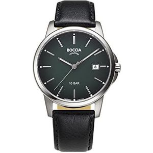 Boccia Mens analoge Quartz horloge met lederen band 3633-02, Armband